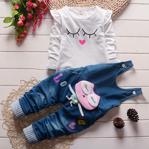 Ropa Infantil de Moda Casual, Cómoda y Linda, Camiseta de Manga Larga con Dibujos Animados, Pantalones de Mezclilla, Ropa para Niñas al por Mayor, Ropa Infantil de Boutique - Product Image 3