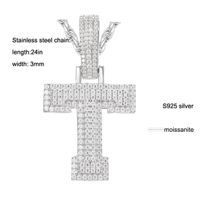 Personalizzazione lettera design ciondolo personalizzato <span class=keywords><strong>925</strong></span> <span class=keywords><strong>argento</strong></span> <span class=keywords><strong>e</strong></span> moissanite - Product Image 1
