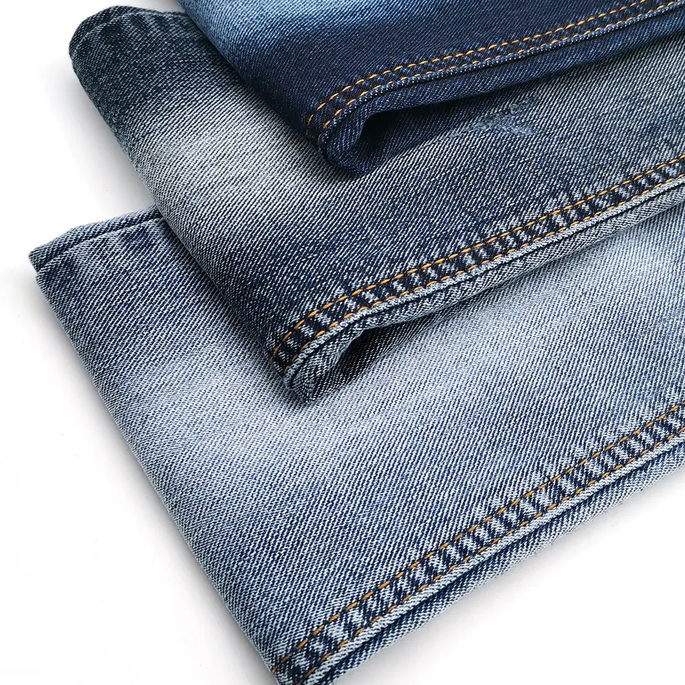 Aufar 7.8Oz Blauw Grijs Katoen Denim Stof Voor Jurk Klaar Goederen Denim Stof Jeans Voor Man D52G1155-2