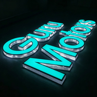 Letrero LED de Canal con Perforación Dimensional para Venta al por Mayor, Letras Metálicas 3D Iluminadas Lateralmente, Letrero Exterior OEM para Oficina