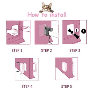 Puerta Abatible con Cierre de 4 Vías, Fácil de Instalar, Mediana, para Puertas Interiores y Exteriores, Resistente a la Intemperie, para Mascotas y Gatos - Product Image 4