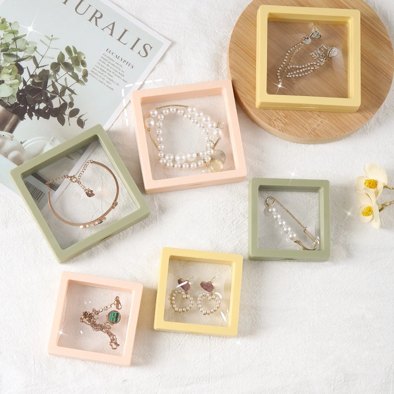 Красочные 3D упаковочные Чехлы, Бесплатная подставка, пластиковая плавающая рамка, мембрана, полиэтиленовая пленка, Подарочная коробка для украшений