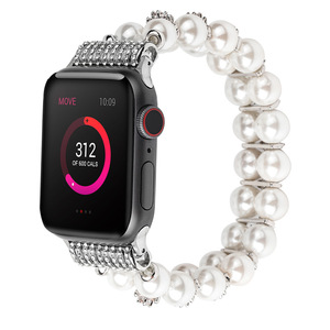 Bracelets de montre en perles de verre à double rangée, charme tendance, pour femmes et filles, bracelets de montre en perles pour <span class=keywords><strong>Apple</strong></span> IWatch, 38/40/<span class=keywords><strong>41</strong></span>/42/44/<span class=keywords><strong>45</strong></span> <span class=keywords><strong>mm</strong></span> - Product Image 3