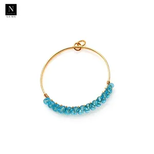 Wholesale Gold Plated Wire Wrapped DIY Round Hoop Brass Charm Connector - Product Image 6