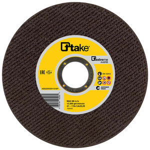 Disco de Desbaste Plano Extremo Ttake 115x1.6x22.23 Abrasivo para Metal Grano Extra Grueso Grado K - Product Image 1