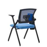 Chaise de conférence empilable et pliable en tissu avec tablette d'écriture, chaise de salle de classe avec tablette d'écriture