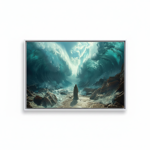 Toile imprimée Moïse traversant la mer Rouge : Décoration scénique biblique, TOILE ENCADRÉE BLANCHE - Product Image 2
