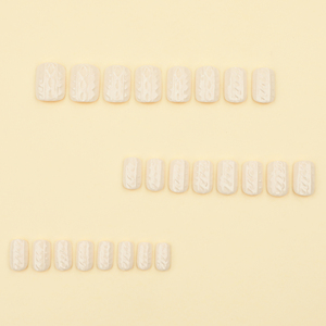 24 <span class=keywords><strong>Uñas</strong></span> Postizas Acrílicas de <span class=keywords><strong>Color</strong></span> <span class=keywords><strong>Blanco</strong></span> Leche, Forma Cuadrada Europea Corta <span class=keywords><strong>en</strong></span> 3D, <span class=keywords><strong>Uñas</strong></span> Artificiales, <span class=keywords><strong>Uñas</strong></span> Falsas 3625 - Product Image 3