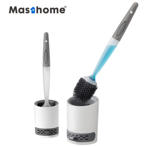 Masthome dernier support en plastique de salle de bain chaude avec tête de distribution de savon doux TPR nettoyage brosse de toilette en Silicone