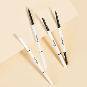Lápiz de cejas delgado con etiqueta privada blanca, lápiz de cejas vegano impermeable con logotipo personalizado, lápiz de cejas personalizado con pincel - Product Image 6