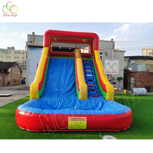 Tobogán de agua inflable, Combo de piscina húmeda curva, novedad - Product Image 4