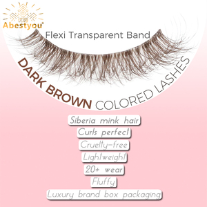 Abestyou 5d Wimpers 12mm Brun Humain Invisible Clair Whispy <span class=keywords><strong>Cat</strong></span> Eye Coloré <span class=keywords><strong>Manga</strong></span> Cils Faux Cils Marrons Fonce Marrom Slim - Product Image 3