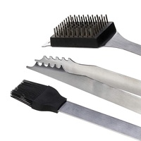 Ensemble d'outils de barbecue 16 pièces avec poignées en PP, en acier inoxydable robuste, pour camping en extérieur, accessoires de grill pliables