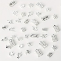 Ensemble de 40 Anneaux de Cheveux Mixtes, Perles pour Dreadlocks et Pinces à Tresses, Accessoires DIY de Luxe Creux pour Extensions de Perruque Femme
