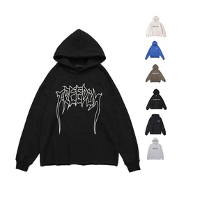 เสื้อฮู้ดดี้ผู้ชายผ้าฝ้าย 100% หนานุ่ม สวมใส่สบาย ทรงโอเวอร์ไซส์ สำหรับฤดูใบไม้ผลิและฤดูใบไม้ร่วง  ปักโลโก้ด้านหน้า คุณภาพสูง - Product Image 3