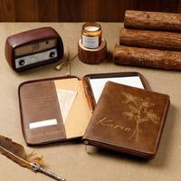 Porte-documents en cuir gravable au laser, cadeau d'affaires personnalisé, étui en cuir vierge pour gravure laser, papier ligné format A4, fermeture éclair