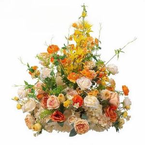 Elegante Vintage boda arco Rosa flor telón <span class=keywords><strong>de</strong></span> fondo soporte profesional <span class=keywords><strong>fiesta</strong></span> suministros Artificial amarillo marrón rústico europeo - Product Image 5