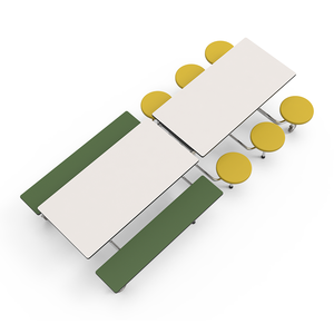 Muosen trường quán cà phê bàn ghế bộ gấp bàn ăn với gỗ Top & khung kim loại 12-chỗ ngồi thương mại đồ nội thất - Product Image 1