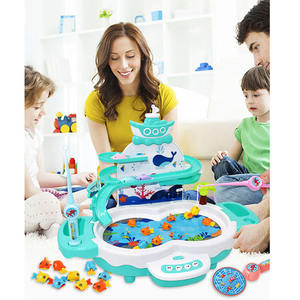 Jouet de pêche électrique 3-en-1 multifonctionnel en plastique pour enfants, avec piste magnétique, musique et puzzle pour bébé, pour l'éveil et l'interaction parent-enfant - Product Image 3