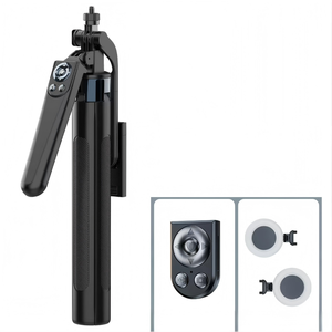 Trépied perche à selfie anti-tremblement en alliage d'aluminium de 1,8 m avec lumière LED, support à 4 pieds à ouverture rapide et télécommande sans fil pour diffusion en direct - Product Image 6
