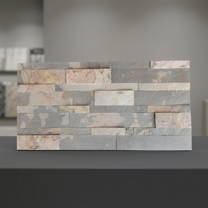 Fournisseur de revêtements muraux en pierre à marque privée, panneaux muraux 3D en pierre empilée, gris beige rustique, marbre, panneau décoratif pour mur intérieur - Product Image 6