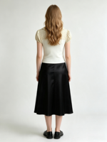 Haut en tricot côtelé à pois avec col Peter Pan pour femme, style rétro, manches courtes bouffantes, coupe courte, chemisier quotidien élégant pour femme