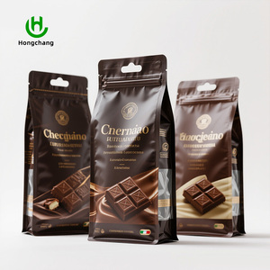 Sacchetti Personalizzati a 8 Lati per Cioccolato e Snack, Stampa a Caldo, Blocco Luce, Fondo Piatto con <span class=keywords><strong>Cerniera</strong></span> in Alluminio - Product Image 1