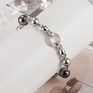 Pulsera cadena serpiente bracciale in pietra naturale argento plata 925 realizzato in Thailandia argento sterling foglia braccialetto
