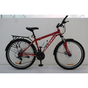 Vélo de montagne, nouveau design, double frein à disque, cadre rouge avec porte-bagages, vélo de montagne pour adolescents, <span class=keywords><strong>26</strong></span> <span class=keywords><strong>pouces</strong></span> - Product Image 1