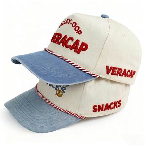 HBA54 Custom 5 cinque pannelli in Denim curvo Bill da uomo con cornice a cornice ad alto profilo corona con schiocco posteriore cappelli da Baseball - Product Image 3