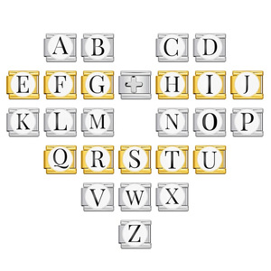 Pulsera de Acero Inoxidable Personalizada con Dijes Italianos, Cadena de Mano con Dijes Redondos con Letras, DIY para Mujer, Regalos de Navidad - Product Image 1