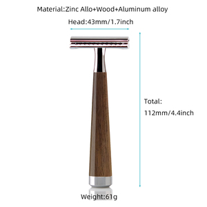 <span class=keywords><strong>Rasoir</strong></span> de sécurité classique à double tranchant ZY pour hommes, <span class=keywords><strong>rasoir</strong></span> manuel <span class=keywords><strong>traditionnel</strong></span> pour un rasage humide, rasage lisse et précis, manche en bois de santal - Product Image 6