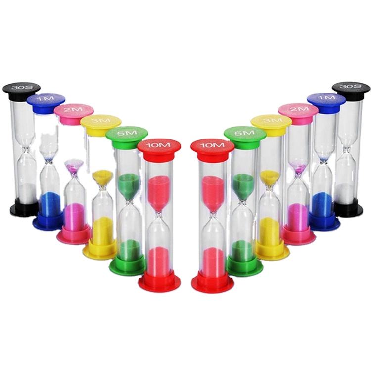 Reloj Arena 1 Minuto1 2 3 4 5 Minutes Unique Colored Plastic Mini Sand Timer Hourglass for Kids Toy Board Game