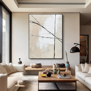 <span class=keywords><strong>Quadro</strong></span> di Lusso per Arredamento Casa, Arte Astratta con Linee e Toni Terrosi, Dipinto a Olio su Tela, Grande Immagine Moderna per <span class=keywords><strong>Soggiorno</strong></span> - Product Image 3