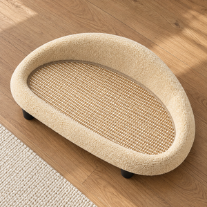 Rascador para Gatos Minimalista Moderno de Sisal Crema con Patas Elevadas, Tipo Sofá Cama, Venta al por Mayor - Product Image 2