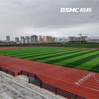 Lapangan Lari Atletik Sistem Sandwich 13mm Permukaan PU Dua Komponen untuk Stadion Universitas