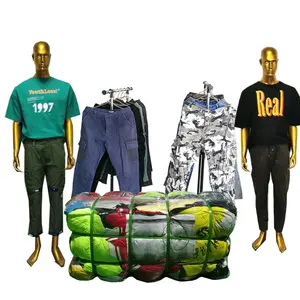 Wholesale Second Hand Used Men Cargo Long Pants Selling Gently Resale Bulk Company Used Clothes Korea