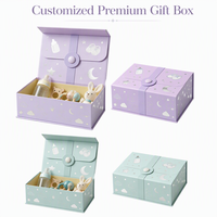 Boîte Cadeau Personnalisée à Fermeture Magnétique, Emballage en Papier de Célébration, Design Luxueux, Révélation de Sexe du Bébé pour Annonce de Naissance, Fête Prénatale