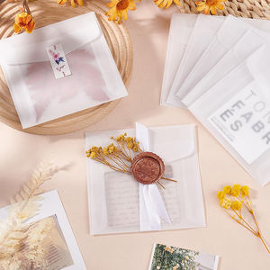 ซองจดหมายสี่เหลี่ยมแบบกำหนดเอง ถุงกระดาษสำหรับงานแต่งงาน การ์ดอวยพร งานฝีมือ กระดาษแก้วใส ถุงกระดาษกันไขมัน - Product Image 5