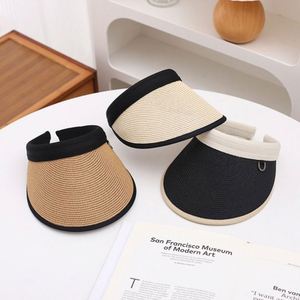 Wholesale Paper <b>Straw</b> Empty Crown Beach Sun <b>Visor</b> Hat - Product Image 2