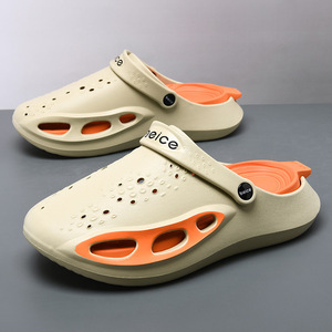 Men's Summer Thick Soled <b>Clog</b> Slippers White Non Slip Outdoor Beach Shoes 40-45 Size One Piece Molding Low Heel Sandals - Product Image 3