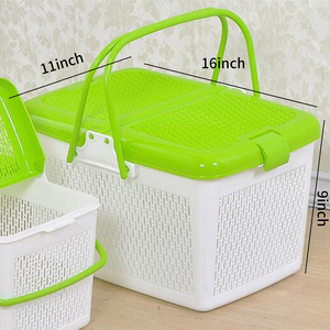 Thiết Kế Quyến Rũ Sinh Thái Thân Thiện Đầy Màu Sắc Dã Ngoại Pp Rau Lưu Trữ Giỏ Nhỏ Nhựa Với Nắp - Product Image 6