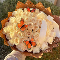 Bouquet de fleurs rose imperméable à la mode papier d'emballage de marque papier coréen emballage de papier d'emballage de bouquet de fleurs de luxe
