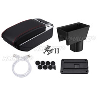 Accoudoir double couche pour Renault Duster 2010-2015, boîte de rangement en cuir PU avec 7 ports USB pour Nissan Terrano 3 2014-2018