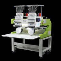 Machine à broder a broder 2 tête stickmaschine 12 15 aiguilles casquettes T-shirt machine à broder à deux têtes