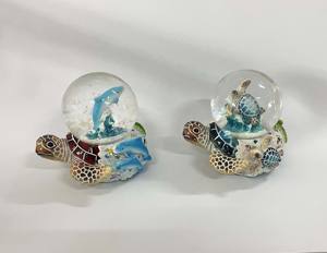 Globe à eau en polyrésine personnalisé, écologique, peint à la main, tortue, lézard, dauphin, design <span class=keywords><strong>plage</strong></span>, 45 mm - Product Image 6