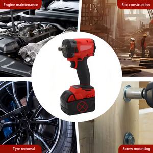 Vente directe d'usine - Kit de clé à chocs électrique sans fil avec batterie <span class=keywords><strong>5Ah</strong></span> et chargeur - Pratique pour la maison et l'industrie - Ensemble de clés à chocs <span class=keywords><strong>18V</strong></span> - Product Image 3