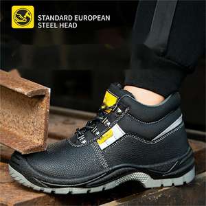 Chaussures <span class=keywords><strong>de</strong></span> sécurité légères à tige en maille pour hommes bout en acier imperméable respirant <span class=keywords><strong>semelle</strong></span> en caoutchouc confortable en cuir véritable PU sans danger pour - Product Image 4
