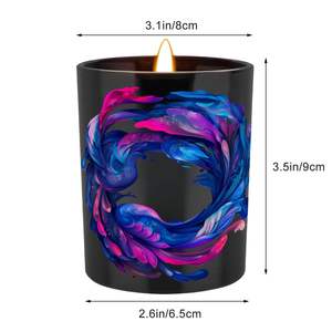 Vela de tarro perfumada de aromaterapia negra de 6oz con logotipo personalizado sin humo para ocasiones festivas como el Día de San Valentín Acción de Gracias - Product Image 3