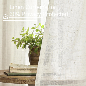 Rideaux en Faux Lin de Luxe DaiRui, Panneaux Translucides à Texture Douce Filtrant la Lumière, Draperies Unies pour Salon – Vente en Gros - Product Image 3